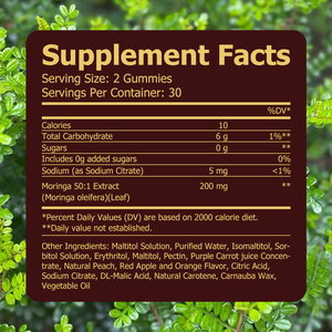 Gummies de Moringa à Marque Blanche OEM avec Supplément de Sodium : Favorise la Digestion, Améliore l'Humeur et la Peau - Product Image 2