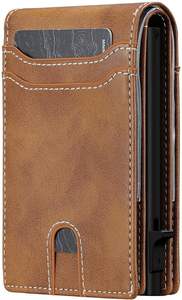 <span class=keywords><strong>ADELE</strong></span>, billetera inteligente RFID delgada para hombre, bolsillo frontal minimalista con cierre de cremallera, forro de poliéster, cierre de cremallera, regalo para hombres - Product Image 2