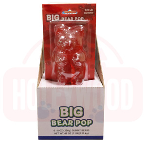 Holeywood 226g <strong>Large</strong> Gummy Bear <strong>Lollipop</strong> 3D Brown Bear Design Fruit Flavored Sweet and Sour Halal Packaged in Box - Product Image 2