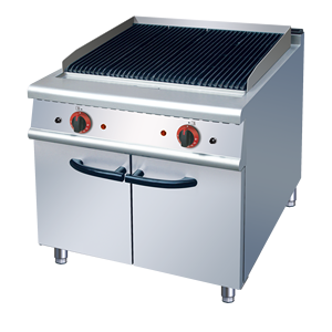 Grill au gaz commercial à pierres de lave avec armoire de rangement, 18KW haute puissance, GPL/GN, barbecue sans fumée pour <span class=keywords><strong>restaurant</strong></span> coréen, steak - Product Image 1