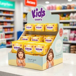 Présentoir personnalisé en carton pour la vente au détail de savon de comptoir de supports d'affichage de produit pour enfants - Product Image 1