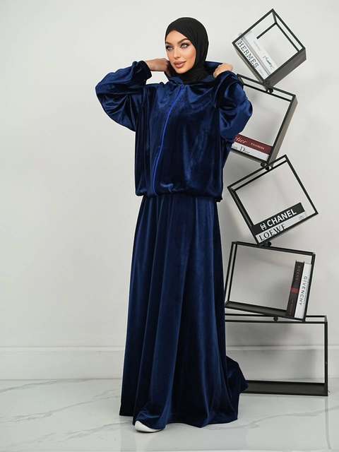 Mexizo New Collection Islamic Fashion Two Piece Set Muslim Women Elegant Long Sleeve Top Skirt Abaya Style Spring Autumn