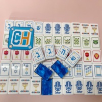 Ensemble de Mahjong américain de style premium Hanukkah avec 160 tuiles en acrylique pour les fêtes de fin d'année, les cadeaux et les activités de club