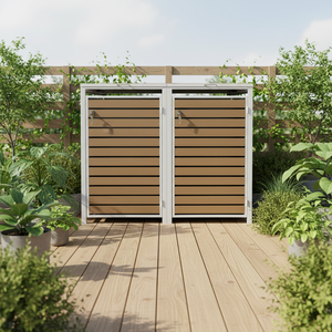 Armoire à déchets en métal d'extérieur, bac à ordures en acier à 2 portes, <span class=keywords><strong>abri</strong></span> pour <span class=keywords><strong>poubelle</strong></span> de jardin, patio, cour arrière - Product Image 2