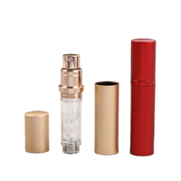 Flacon de parfum mini 5 ml haut de gamme, portable, en verre, avec pompe à collier en aluminium, remplissage par le bas, sérigraphie couleur personnalisée, direct usine