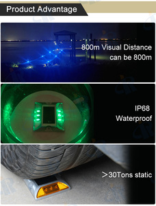 2 стороны безопасности солнечной энергии ip68 Водонепроницаемый кошачий глаз мигающий тротуар маркер на подъездной дорожке Солнечный Мигающий алюминиевый - Product Image 4