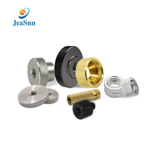 Custom Round Flat Aluminum Stainless Steel Coupling Knurled Thumb Internal Threaded Insert Nuts Copper Brass Knurled Nuts