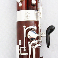 FBN-300 Bassoon Maple Canggih dengan Finishing Mahoni, Nada Ganda C D, 2 Bocals untuk Pertunjukan Rekital Band Angin