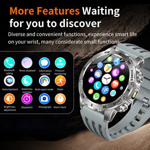 Ak92 Đồng hồ thông minh cho ngoài trời 1.53 "BT cuộc gọi la bàn đèn pin tiêu thụ điện năng thấp HR huyết áp Oxy Màn hình Smartwatch - Product Image 3