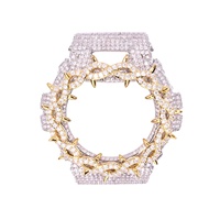 Buss Down GA2100 Moissanite Thorn Watch Case Luxury Gold Plated VVS Diamond Iced Out Watch Bezel Parts Hip Hop Jewelry
