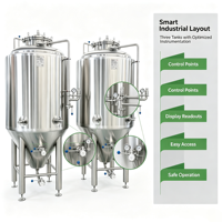 Cuve de Fermentation Conique en Acier Inoxydable 500L Unitank pour Brasserie 304 avec Chemise de Refroidissement Certifiée CIP CE