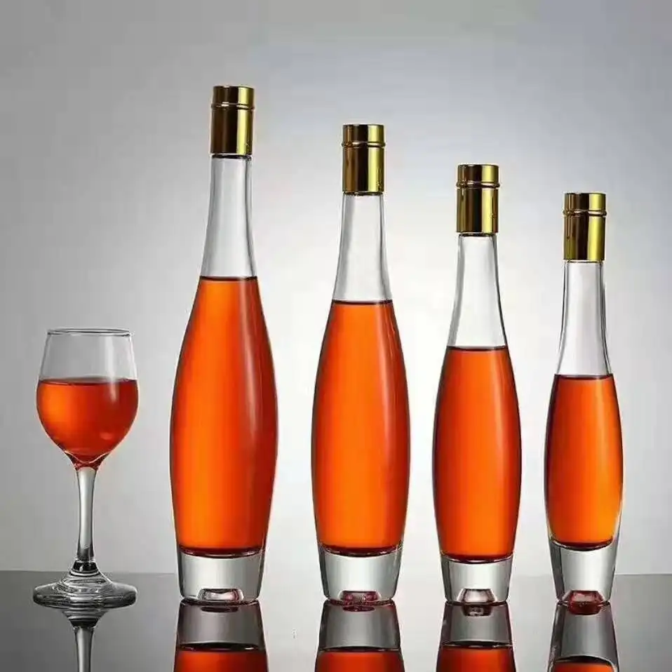 Hohe Qualität Super Flint 350ML 375ml 500ML Olivenöl Alkohol flaschen Eis Wein Glasflasche 750ML glas Wein Flaschen Großhandel