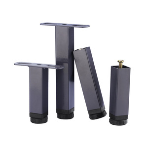 T-Shaped Metal <b>Bed</b> Frame <b>Legs</b> Grey Heavy Duty <b>Support</b> Feet Furniture <b>Leg</b> Minimalist Design - Product Image 3