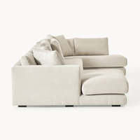Conjunto de Sofás Modulares de Tela Minimalistas Modernos con Estructura de Madera Maciza y Relleno de Espuma de Alta Resiliencia para Muebles de Hotel y Hogar