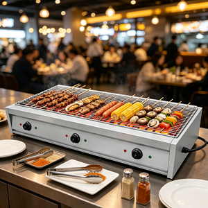 Parrilla eléctrica comercial de sobremesa sin humo para interiores, equipo de barbacoa, asador de mariscos para aros de calamar, cangrejo y camarones - Product Image 5