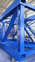 Section de mât de tour bleue anti-corrosion en acier haute résistance Q355B, perçage de précision CNC pour installation rapide sur site