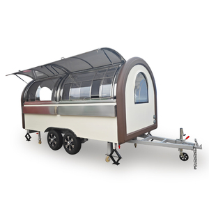 MAICHE Remorque alimentaire mobile personnalisée, blanche et <span class=keywords><strong>marron</strong></span> Food Truck Bar - Product Image 1