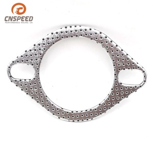 Junta de escape universal CNSPEED de 2.5 pulgadas ovalada con diámetro interior de 62.5 mm y dos orificios para reemplazo y reparación - Product Image 2