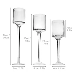 Factory Customization Borosilicate Luxury Clear Frosted Double Wall Domed Cloche Glass Candle Holders Jars For Wedding