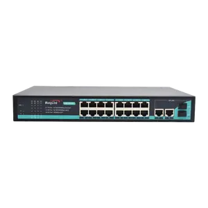 Wanglink Gigabit 16 Port POE Switch with 2 Port 1000 Base Uplink and 2 SFP Slot Fiber Port AI POE Switch for IP Camera CCTV