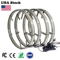 Kit d'éclairage de roue tout-terrain blanc pur 12V pour camions, 10 rangées, 17 pouces, durable et étanche, en stock aux États-Unis