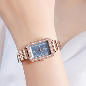 Montre de luxe pour femme Goldie, petit cadran carré en acier inoxydable, étanche, à quartz, bracelet, design <span class=keywords><strong>moto</strong></span>, tendance, niche - Product Image 4