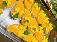 Boîte à dessert en plastique transparent en forme de mangue, boîte à mousse, boîte d'emballage pour pâtisserie en plastique