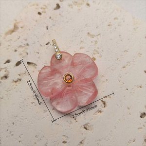 Pendentif en Cuivre Plaqué Or 18K avec Breloques en Pierre Naturelle en Forme de Cœur, Bijou Classique Unisexe pour Enfants, Sertissage Clos, Idéal Cadeau - Product Image 2