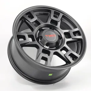 #SU1018 high quality matt black alloy wheel low pressure casting 17inch deep dish rims for car 6x139.7 17 inch 106.1
