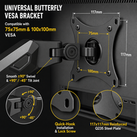 Nouveau support de bureau pour écran unique, idéal pour le télétravail et les dortoirs, capacité de 10 kg, bras de moniteur 17-32 pouces, gestion des câbles, métal noir