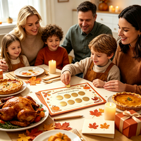 Individuelles Thanksgiving-Rubbelkarten-Set Großhandel Überraschungs-Partykarten Familien-Herbst-Dankesgivings-Spiel Geschenkset