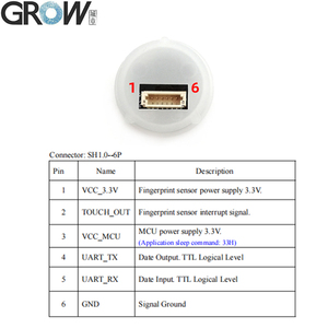 Máy quét cảm biến mô-đun vân tay điện dung tròn nhỏ GROW R558-S DC3.3V với độ phân giải 160*160 pixel - Product Image 5