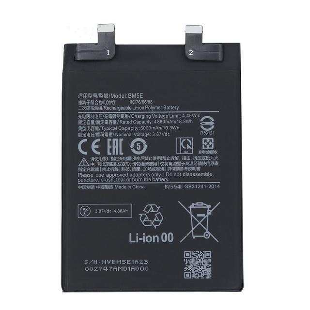 REAL CAP Replacement Battery BM5E for Xiaomi Redmi K50 PRO Smartphone Red Mi K50PRO Cell Phone Wholesale Rechargeable Batteries