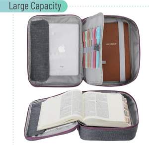 Étui pour livre, sac d'église, étui de protection pour Bible avec emplacements pour stylos et poche zippée / Cadeau pour femme, Source Factory - Product Image 4