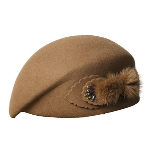 Béret élégant pour femme à rayures de style français, en tissu de laine, avec nœud, vintage, mode hiver, casquette d'hôtesse, inspiré des mondaines, petite taille - Product Image 5