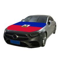 Housse de capot de voiture drapeau national d'Haïti, housse de moteur de voiture drapeau, vente en gros, tissu élastique personnalisé, vente directe d'usine