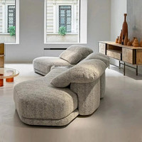 Canapé modulaire Degas en tissu, style minimaliste italien, luxe léger, pour salon et villa, forme irrégulière, garni d'éponge, livraison gratuite