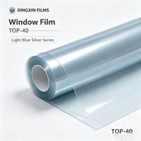 Film céramique de pulvérisation PET OEM Dingxin TOP 40, 99% UV, 40% VLT, 76% TSER, garantie 10 ans, film pour vitres de voiture OEM 2 mil