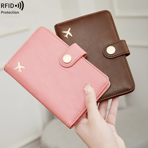 复古植物皮革文件真皮钱包旅行护照卡夹带按钮 - Product Image 6