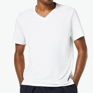 T-shirt da <span class=keywords><strong>uomo</strong></span> personalizzata in fibra di bambù sostenibile, vestibilità regolare, <span class=keywords><strong>scollo</strong></span> a V, morbida, traspirante, estiva, casual, prezzo di fabbrica - Product Image 5