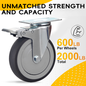 Jianli thép không gỉ 304/316 đồ nội thất xe đẩy xoay phanh TPR bánh 3 \ "4 \" 5 \ "bệnh viện dụng cụ y tế tùy chỉnh OEM - Product Image 5