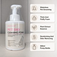 ZouRunAn Schiuma Detergente a Secco per Animali Domestici 500ml 17.59oz con Tappo Protettivo, Estratto Vegetale Delicato Non Irritante, Vendita all'Ingrosso