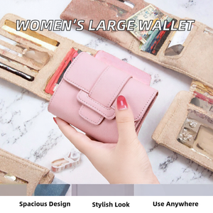 Wriza Women's Tri Fold <b>Wallet</b> Letter Card Holder Coin Purse Portable Fashion Bag Daily Use <b>Compact</b> PU Leather RFID Protection - Product Image 2