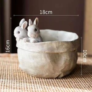 DAMAI Easter Bunny Potted Plant Decorations Cute Rabbit Companion Flower Pot Ornaments Tabletop Decor for Festive Atmosphere - Product Image 5