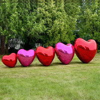 Ballon géant décoratif en forme de cœur à double couche multicolore pour la Saint-Valentin, impression UV, imperméable, pompe à air électrique