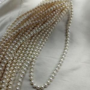 Collar de Perlas Redondas de Zhuji de 7-8 mm, Perlas de Agua Dulce Semiterminadas de Calidad con Pequeñas Imperfecciones, Perlas Sueltas al por Mayor - Product Image 3