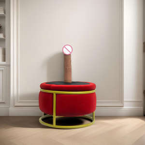 Venda Quente Cadeira Sexual Beixiu em Veludo Vermelho com PVC e Metal, Vibradores Fornecidos pela Fábrica, Móveis Sexuais para Orgasmo Feminino - Product Image 2