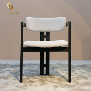 Kursi Makan Rumah <span class=keywords><strong>Modern</strong></span> Klasik Kayu Berlapis Kain Beludru Kulit Asli untuk Hotel Restoran Kedai Kopi - Product Image 1