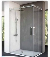 Porte coulissante d'isolation de douche en verre solide et pratique de haute qualité pour salle de bain