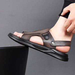 Première couche peau de <span class=keywords><strong>mouton</strong></span> été nouvelles sandales en <span class=keywords><strong>cuir</strong></span> véritable chaussures de plage hommes sandales décontractées en <span class=keywords><strong>cuir</strong></span> pantoufles chaussures pour hommes - Product Image 3